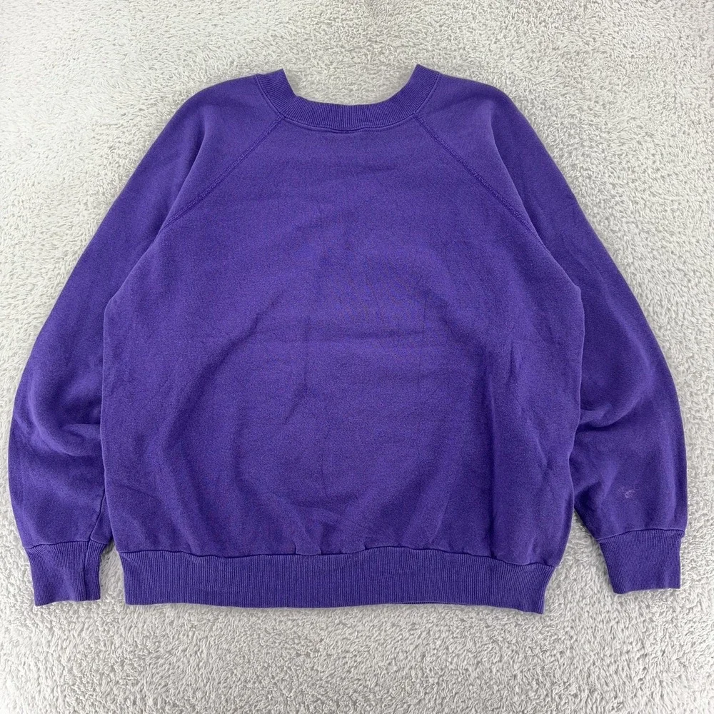 Vintage Carousel Horse Sweatshirt BOXY SHORT Medium Purple Crewneck 90s Made USA
